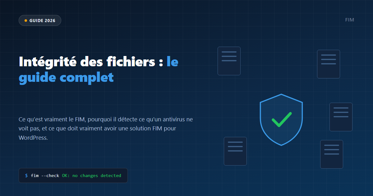 Panneau d'Intégrité des Fichiers (FIM) de SeenSecure montrant les fichiers surveillés et les modifications en attente