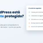 Checklist de seguridad con elementos marcados y pendientes
