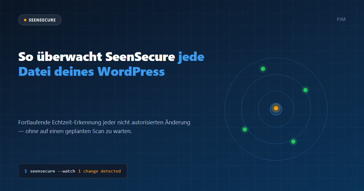 SeenSecure-Echtzeitprotokoll mit einer erkannten und genehmigten Dateiänderung samt genauem Zeitstempel