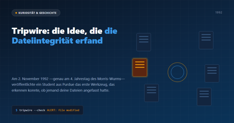 Kopfbild: Tripwire, 1992, das erste Dateiintegritätssystem