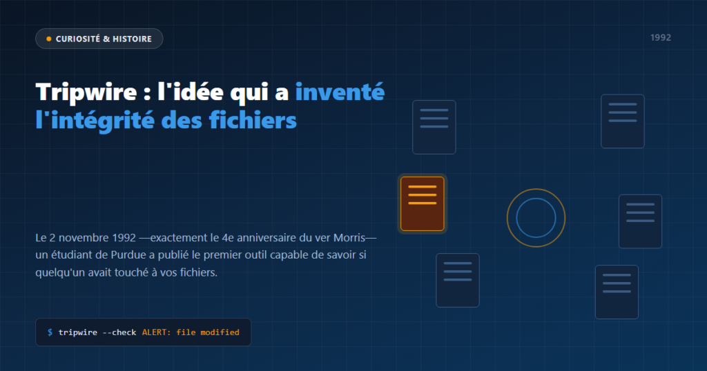 Image d'en-tête : Tripwire, 1992, le premier système d'intégrité des fichiers